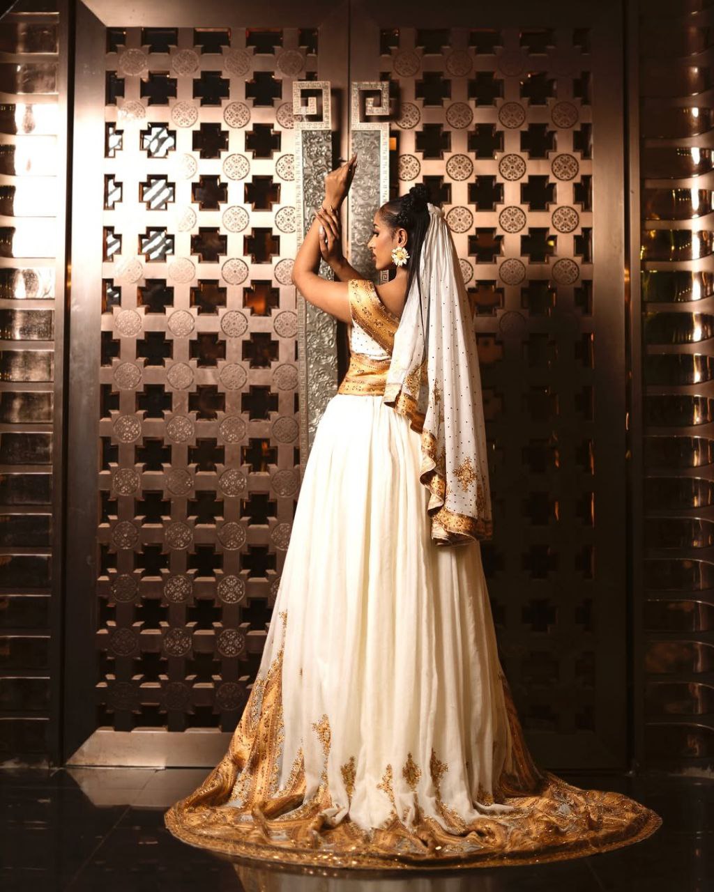 Golden Habesha Wedding Dress with Veil : Perfect for Your Special Day