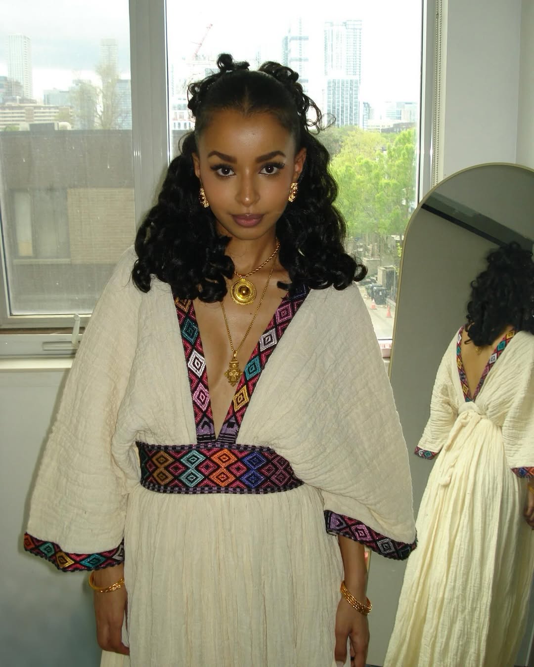 Stylish Ethiopian Dress Geometric Tilet Habesha Dress Multicolor Habesha Kemis 0005