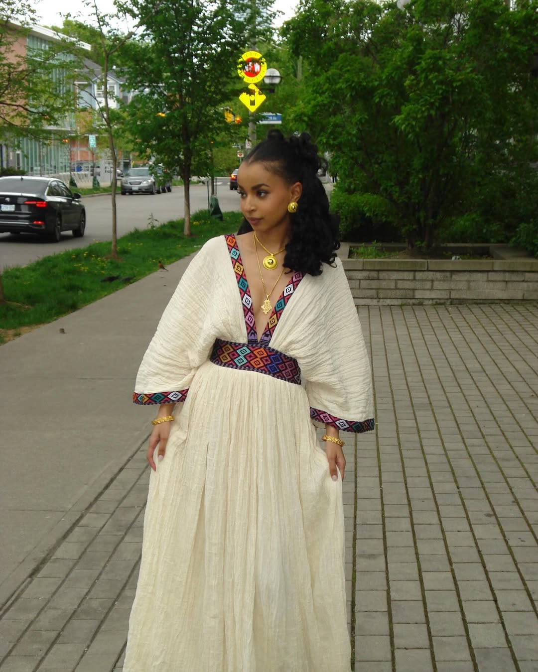Stylish Ethiopian Dress Geometric Tilet Habesha Dress Multicolor Habesha Kemis 0005
