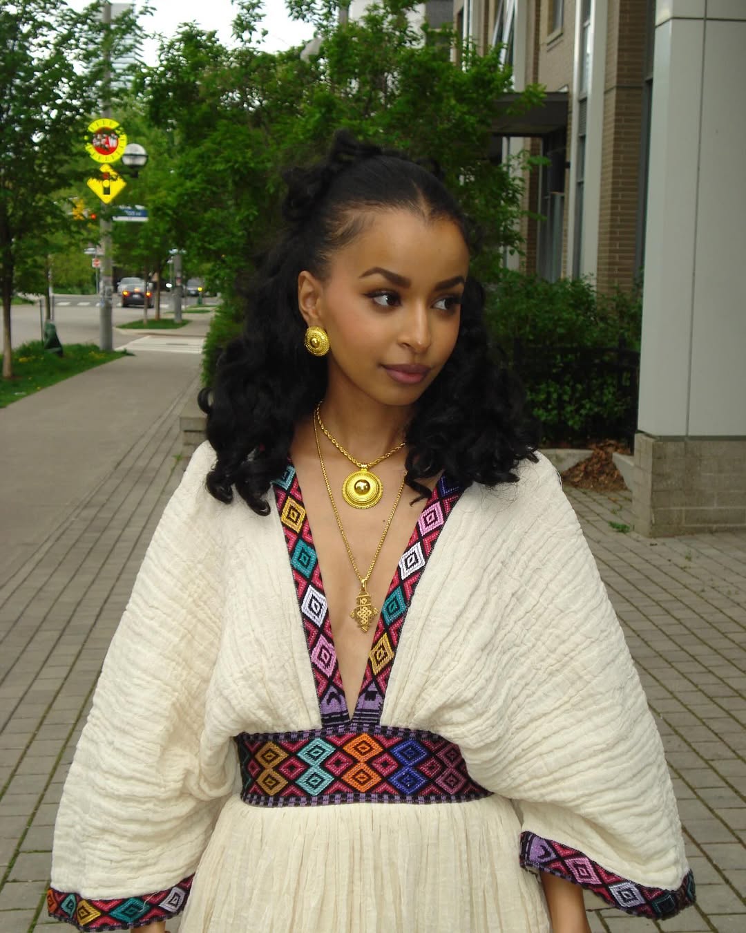 Stylish Ethiopian Dress Geometric Tilet Habesha Dress Multicolor Habesha Kemis 0005