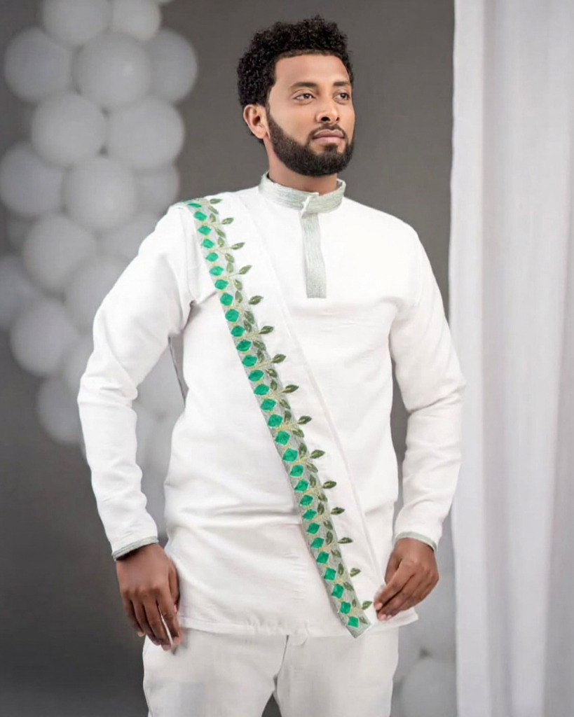 Ethiopian Cultural Men's Shirt Outfit Elegant Traditional wear
