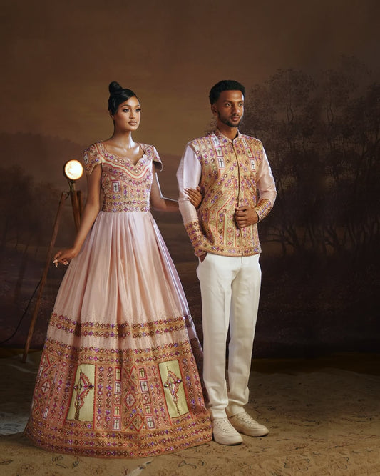Elegant Ethiopian Wedding Dress Timeless Coupe's Outfit
