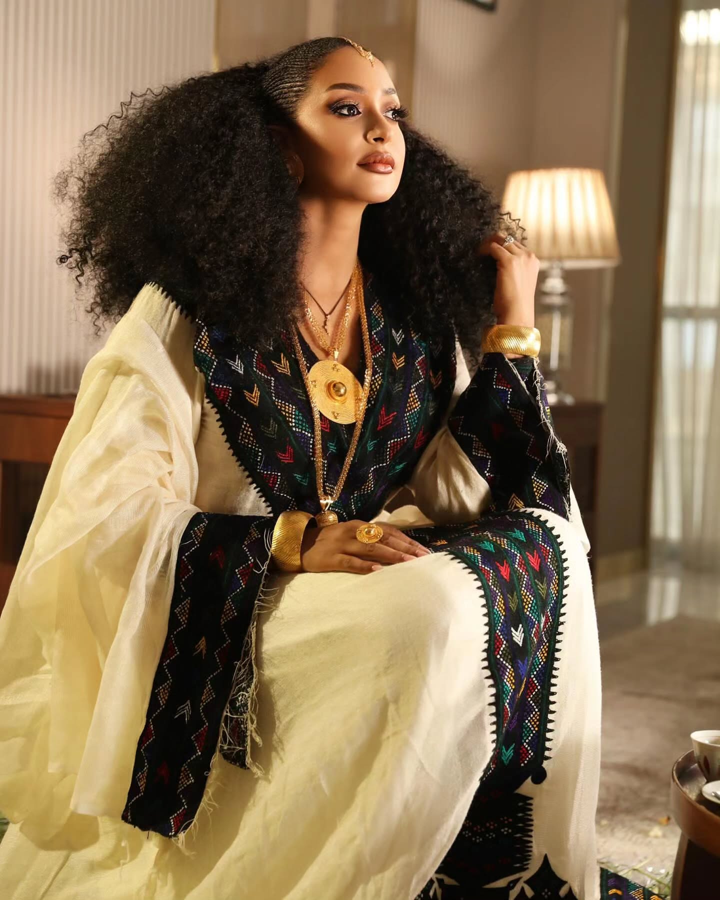 Ivory Traditional Ethiopian Dress Embroidered Habesha Kemis Timeless Habesha Dress For Festive 0065