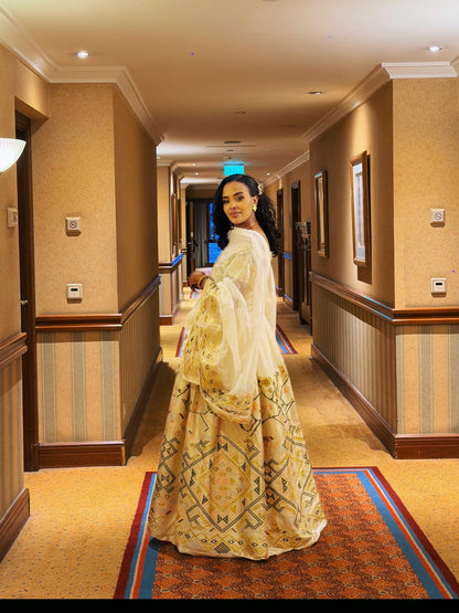 Handwoven Habesha Kemis Classic Habesha Dress Timeless Ethiopian Clothing For Festive 779