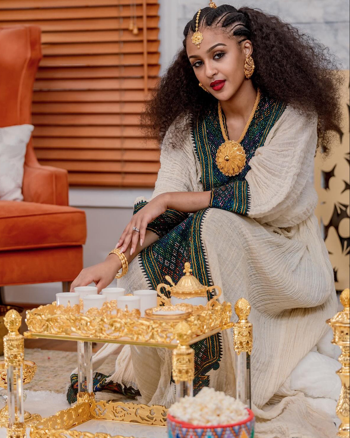 Traditional Ethiopian Dress Stylish Axum Tirtir Habesha Dress for Festive Timeless Habesha Kemis 794