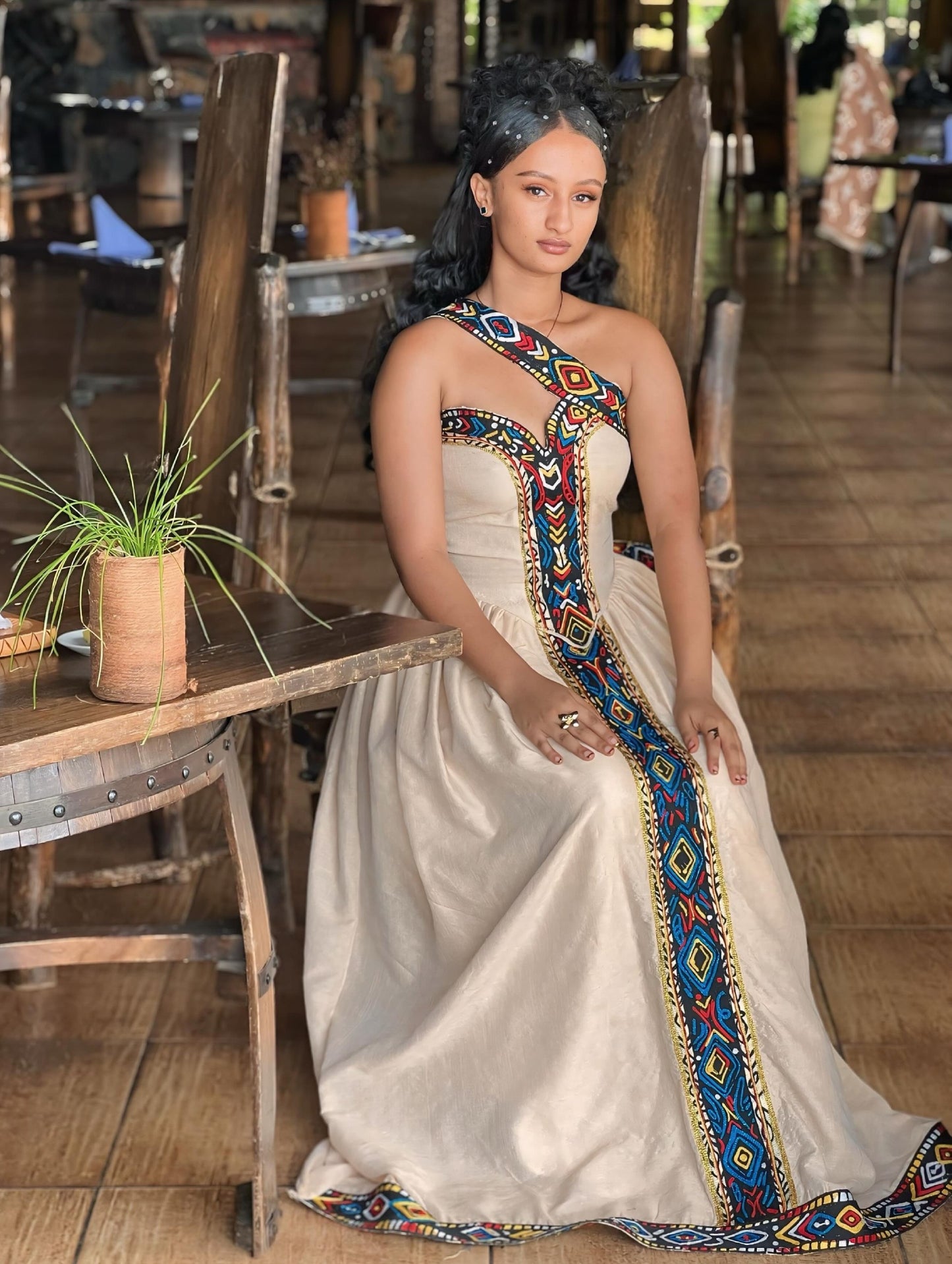 Sleeveless Habesha Dress For Festive  Multicolor Embroidered Habesha Kemis Stylish Ethiopian Clothing 818