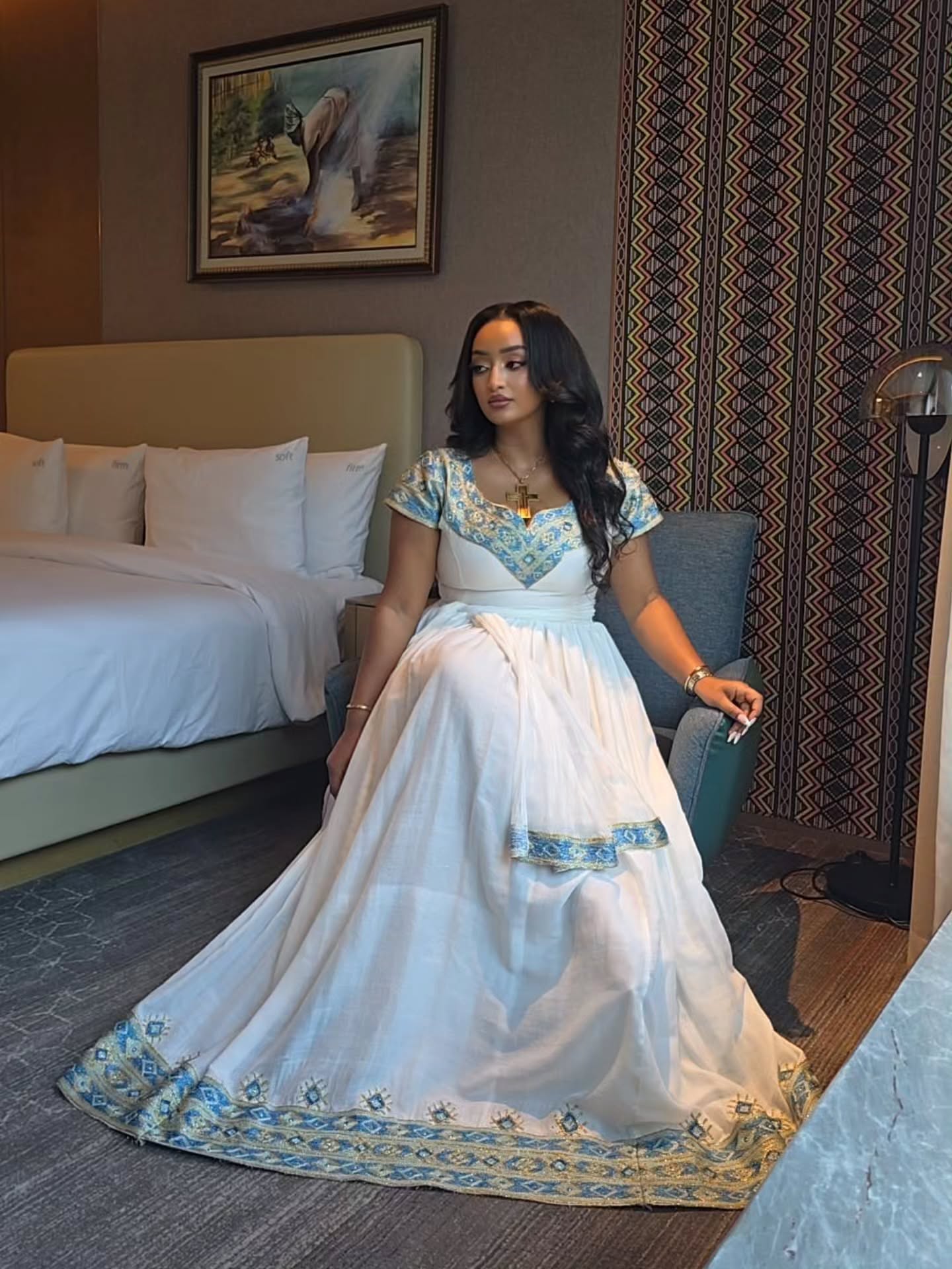 Charming Short Sleeve Habesha Kemis Refined Cultural Habesha Dress Stylish Ethiopia Dress 834