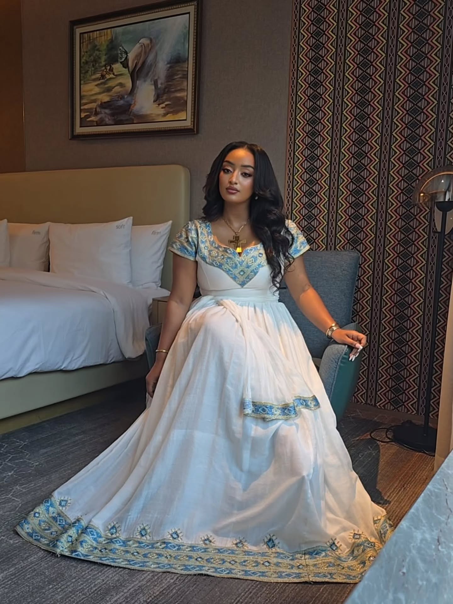 Charming Short Sleeve Habesha Kemis Refined Cultural Habesha Dress Stylish Ethiopia Dress 834