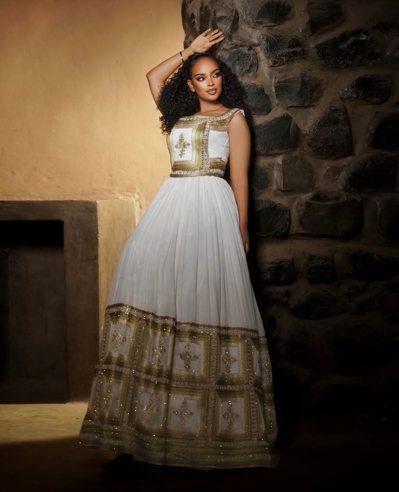 Sleeveless Habesha Dress Ethiopian Traditional Clothing Habesha Kemis For Wedding 844