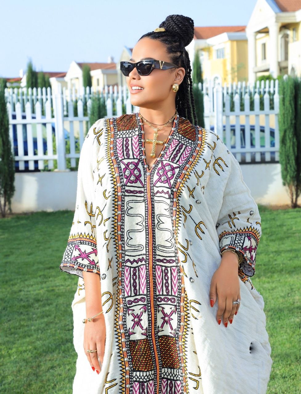 Regal Kaftan-Inspired Habesha Dress Intricate Multicolor Habesha Kemis  Ethiopian Clothing 850