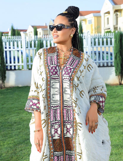 Regal Kaftan-Inspired Habesha Dress Intricate Multicolor Habesha Kemis  Ethiopian Clothing 850