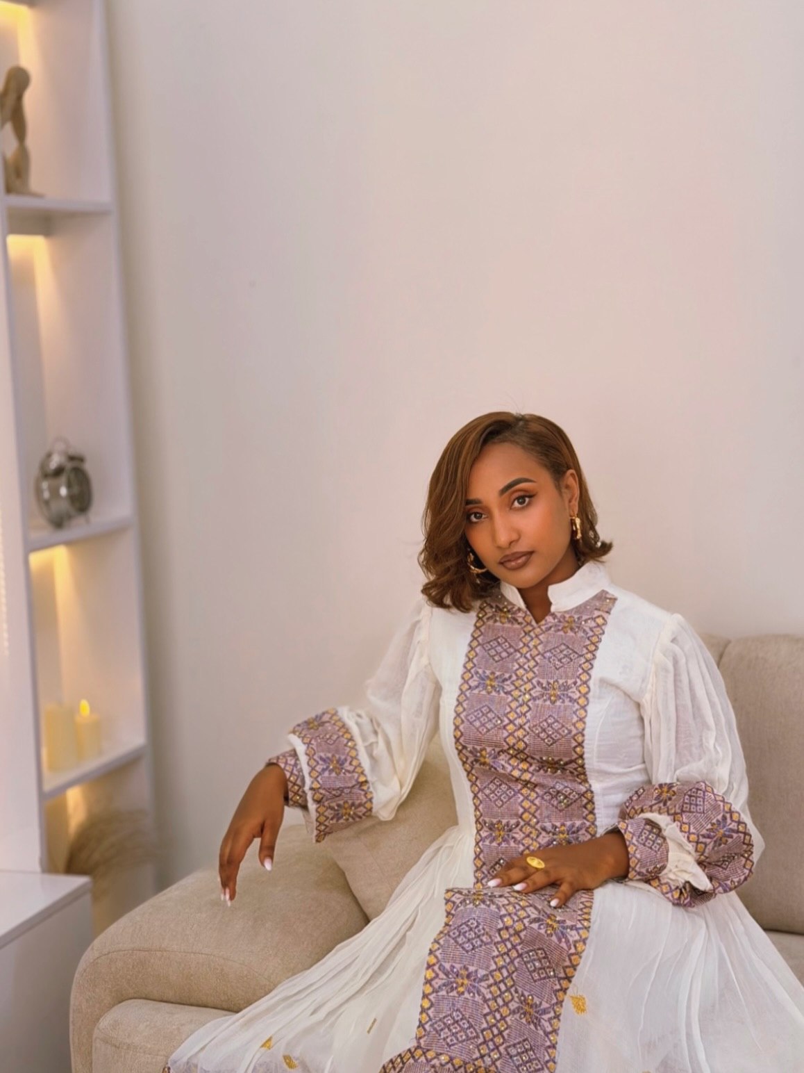 Enchanting Puff Sleeve Habesha Dress Graceful Elegance Habesha Kemis Cultural Ethiopian Clothing 851