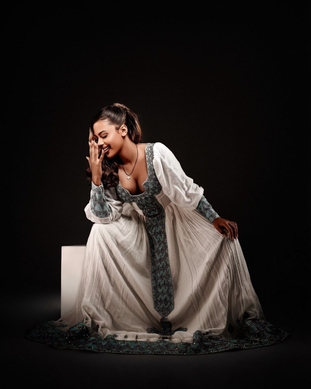 Graceful Long Sleeve Habesha Dress Timeless Habesha Kemis Refined Cultural Ethiopian Dress 859