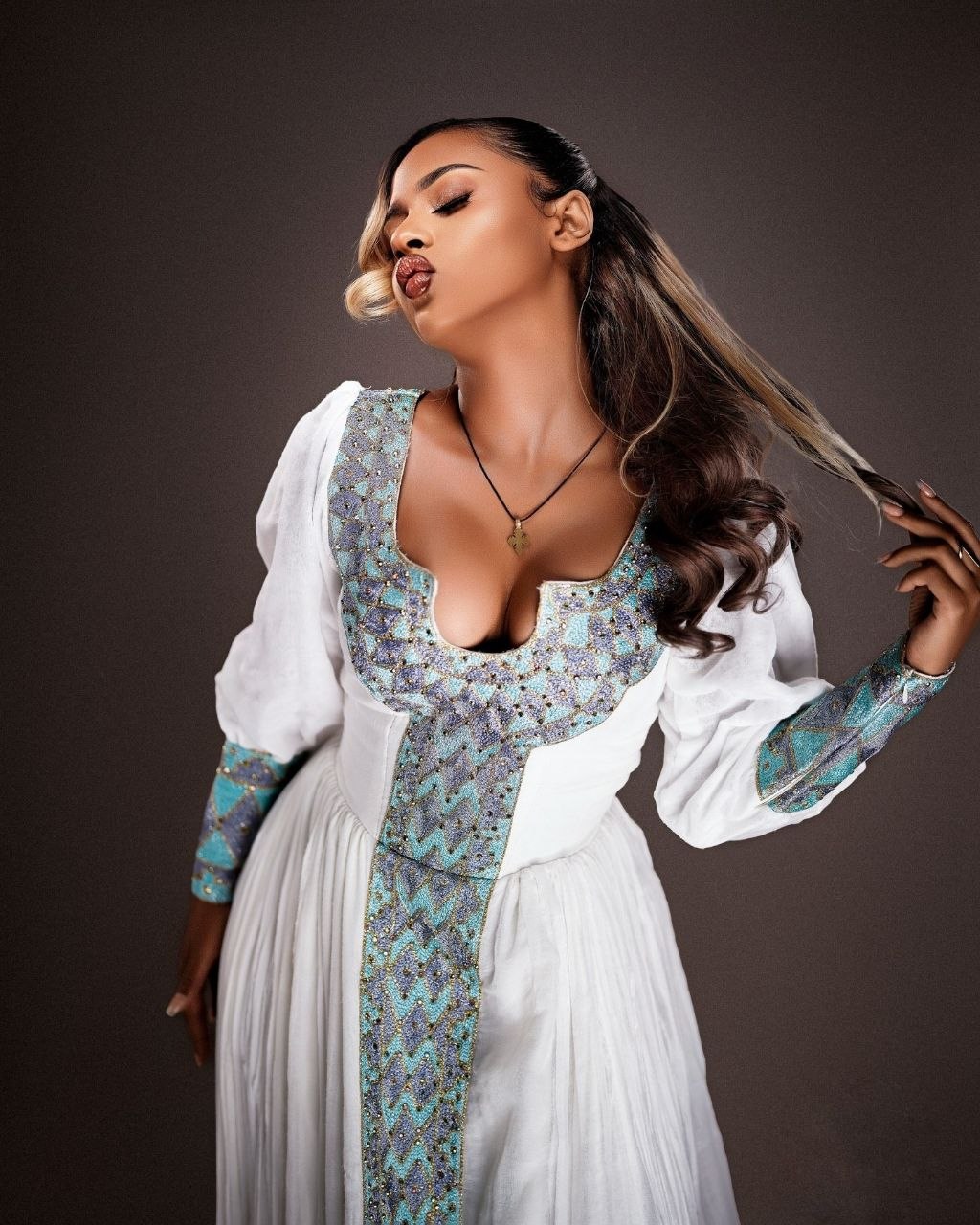Graceful Long Sleeve Habesha Dress Timeless Habesha Kemis Refined Cultural Ethiopian Dress 859