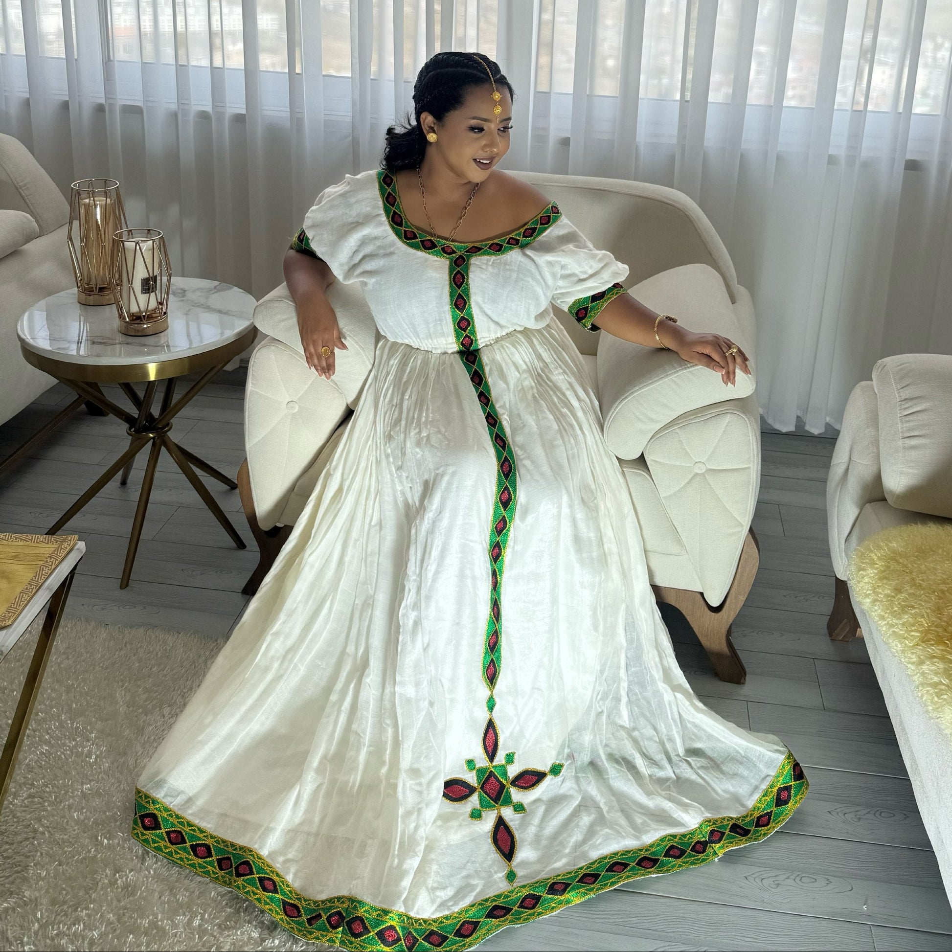 Charming Ethiopian Clothing Beautiful Habesha Kemis & Short Sleeve Habesha Dress