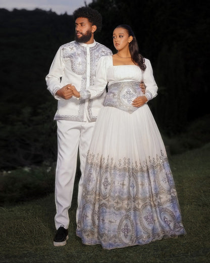 Elegant Ethiopian Couple Attire | Matching Traditional Outfits for Special Occasions