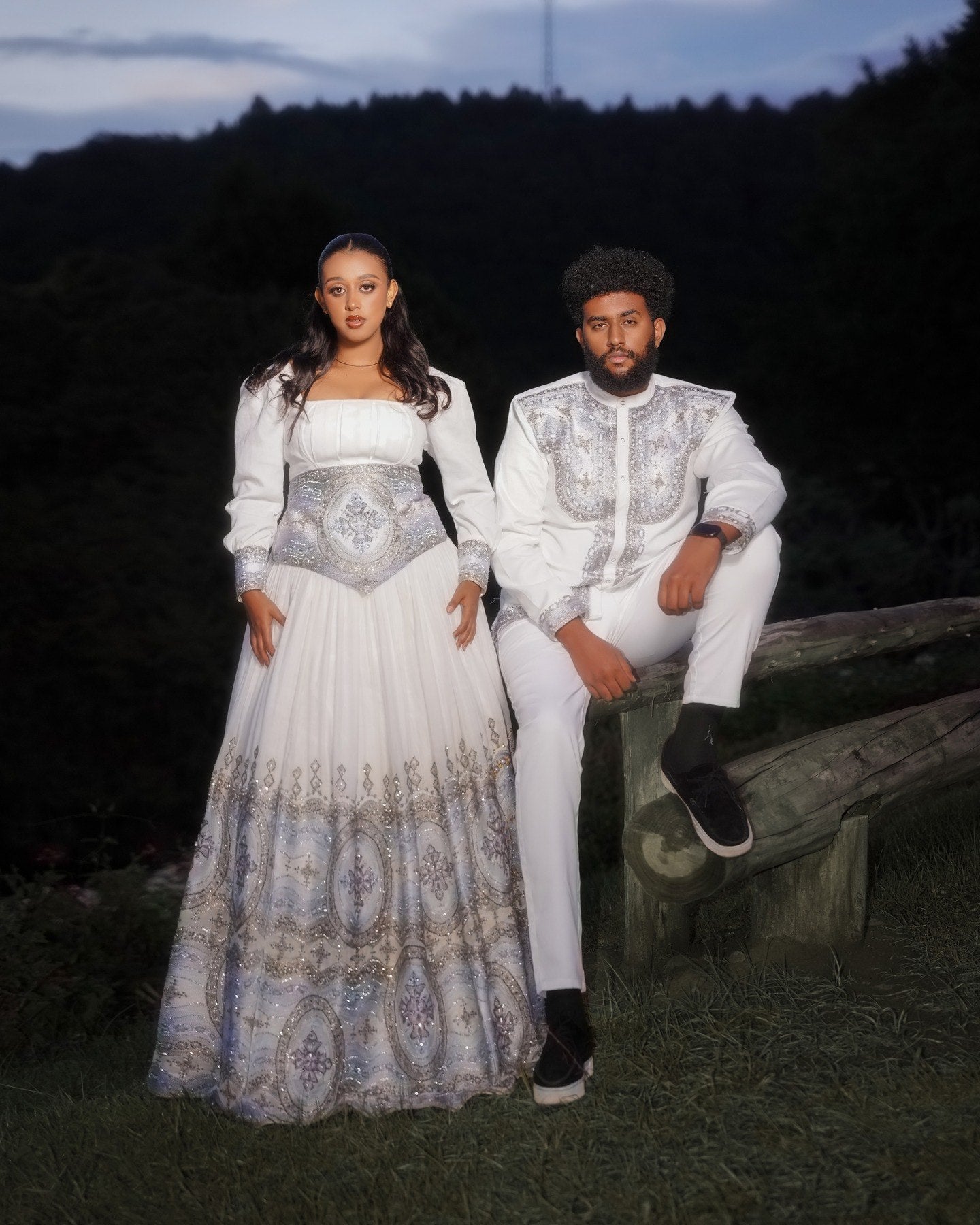 Matching Ethiopian Couple Outfit Coordinated Habesha Wedding Attire for Couples Matching Set 876