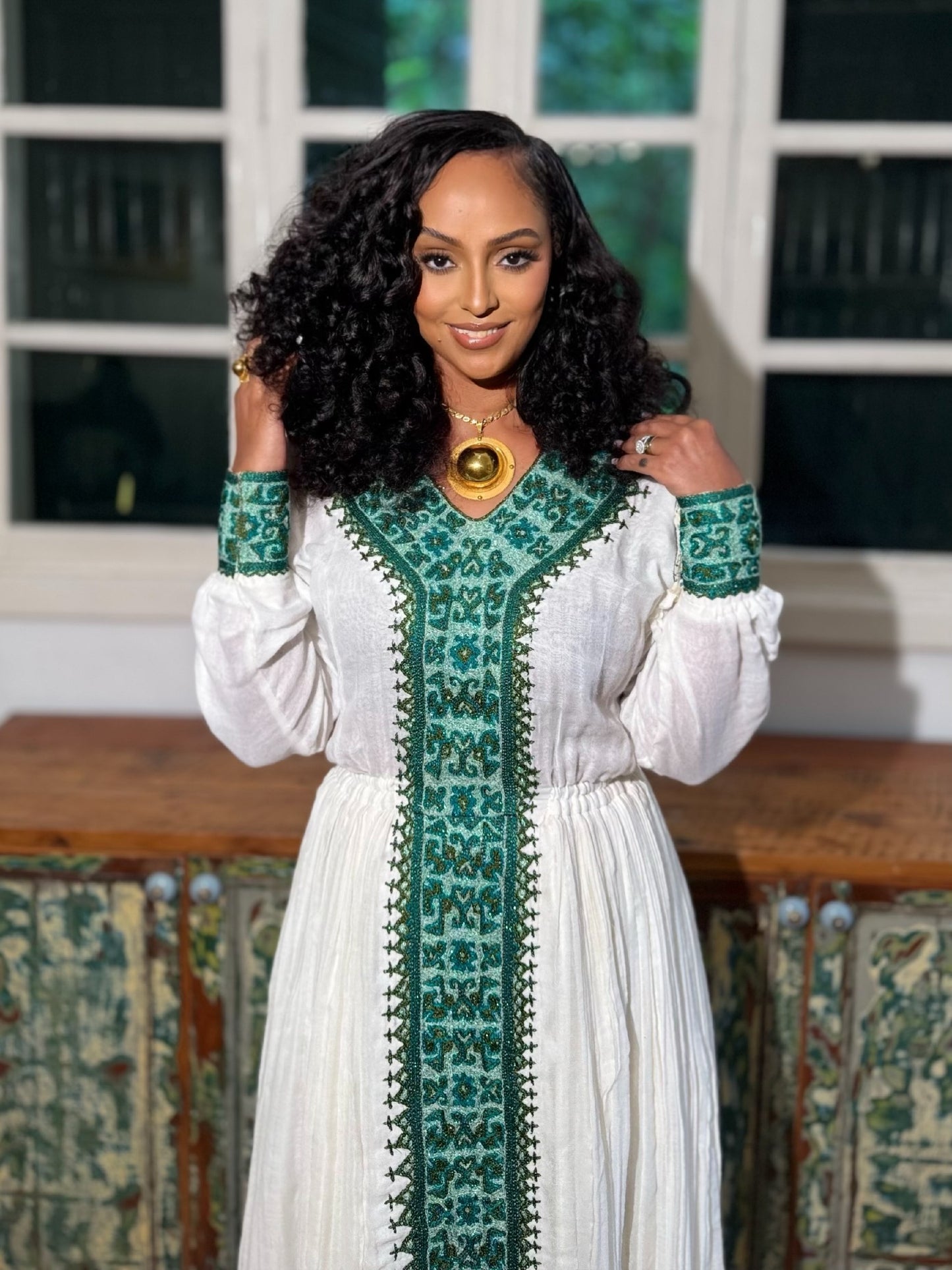 Traditional Ethiopian Clothing Charming Long Sleeve Habesha Dress Timeless Habesha Kemis 893