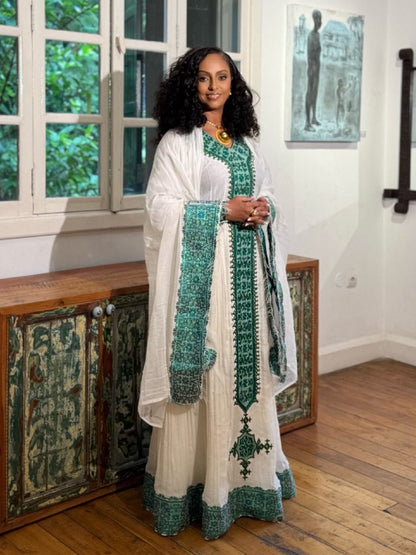 Traditional Ethiopian Clothing Charming Long Sleeve Habesha Dress Timeless Habesha Kemis 893