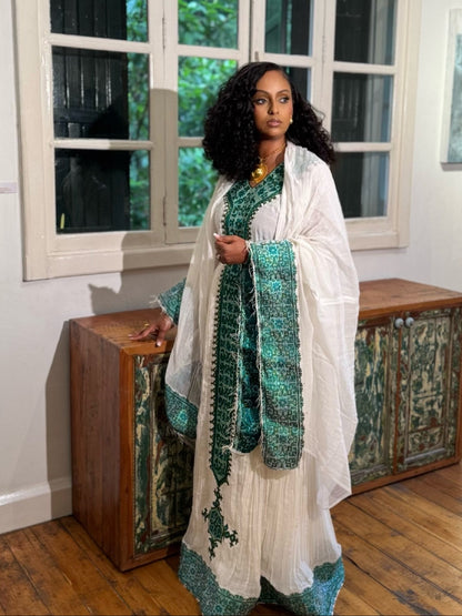 Traditional Ethiopian Clothing Charming Long Sleeve Habesha Dress Timeless Habesha Kemis 893