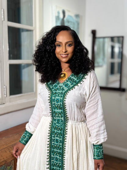 Traditional Ethiopian Clothing Charming Long Sleeve Habesha Dress Timeless Habesha Kemis 893