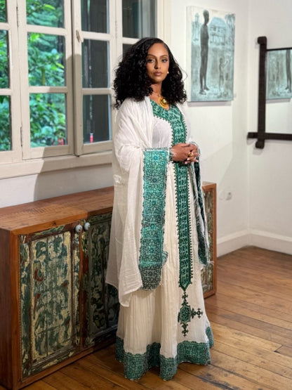 Traditional Ethiopian Clothing Charming Long Sleeve Habesha Dress Timeless Habesha Kemis 893