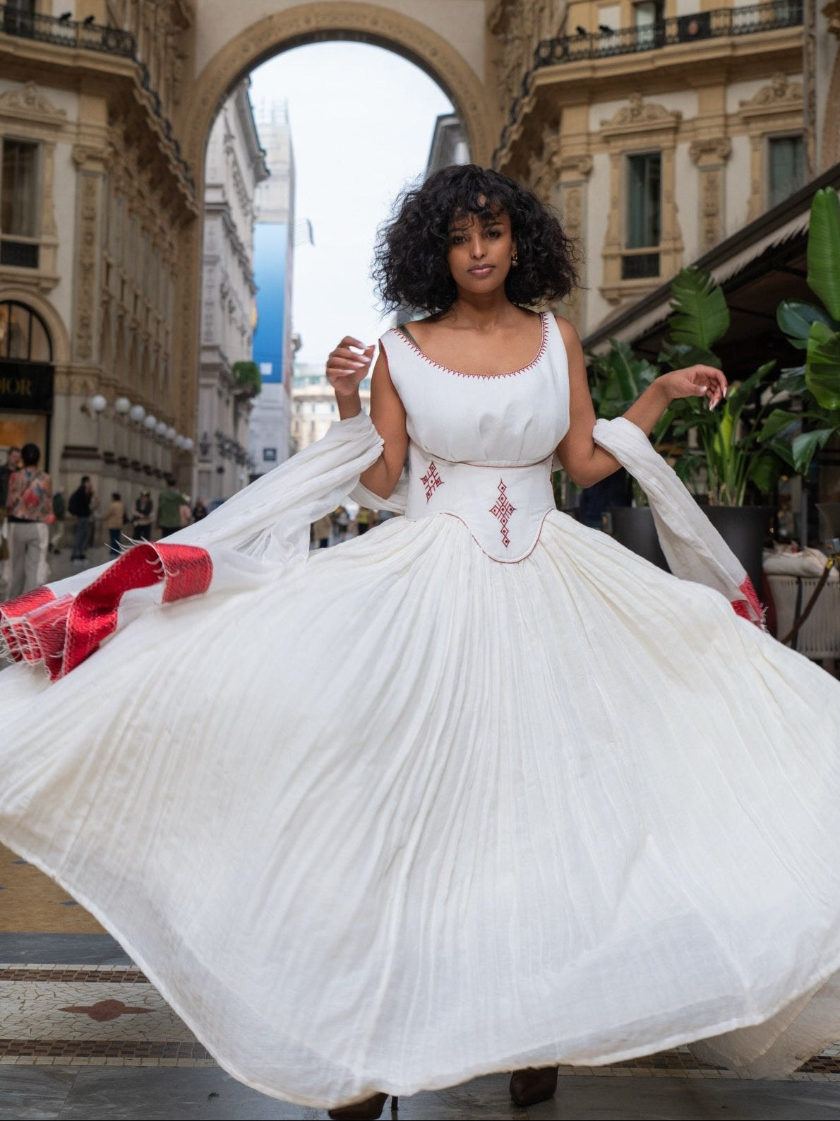 Elegant Sleeveless Habesha Dress Refined Habesha Kemis Minimalist Traditional Ethiopian Clothing 904
