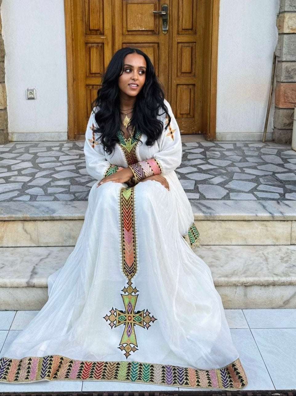 Long Sleeve Habesha Kemis Traditional Ethiopian Clothing & Eritrean Dress