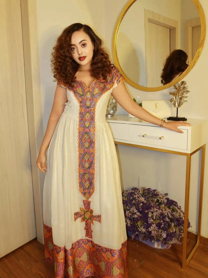 Luxury Habesha Kemis Handwoven Ethiopian Traditional Dress Online