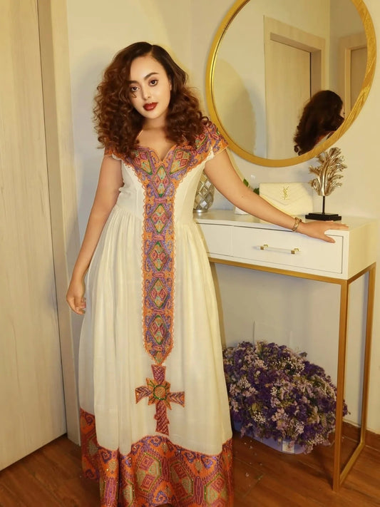 Luxury Habesha Kemis Handwoven Ethiopian Traditional Dress Online