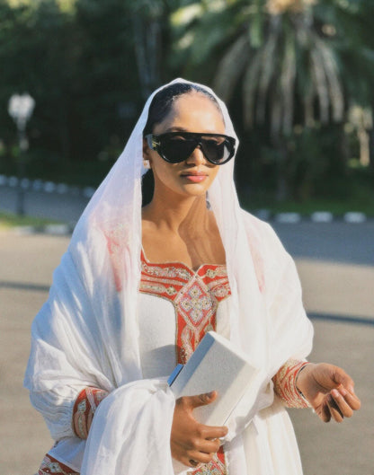 Majestic Radiant Habesha Dress Rich Crimson Red and Gold Ethiopian Clothing Habesha Kemis For Festive 934