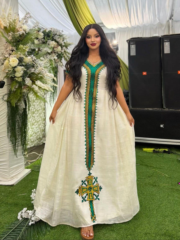 Authentic Habesha Kemis Online Collection Elegant White Cultural Attire w