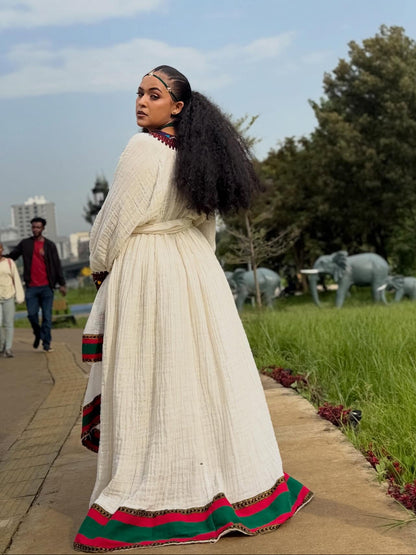 Vintage Habesha Kemis Crimson Maroon Tilf Embroidery Habesha Dress Timeless Ethiopian Clothing 1000