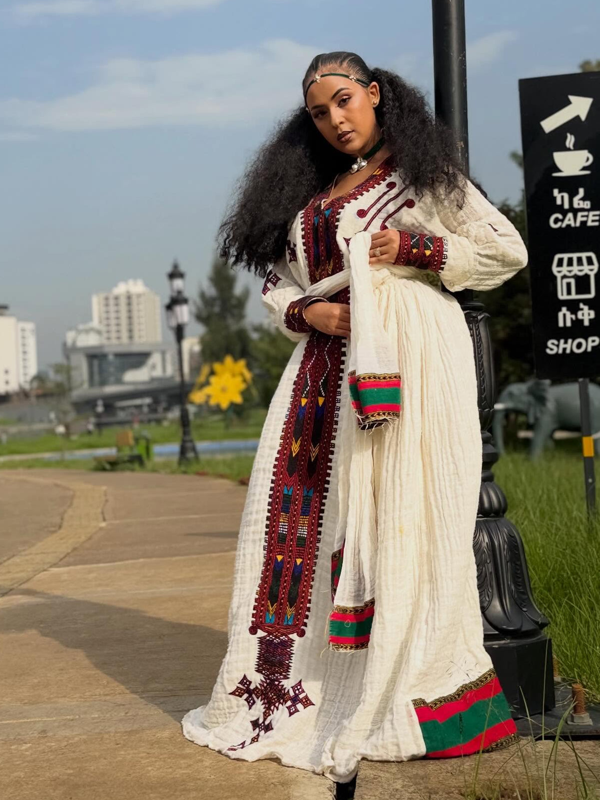Vintage Habesha Kemis Crimson Maroon Tilf Embroidery Habesha Dress Timeless Ethiopian Clothing 1000