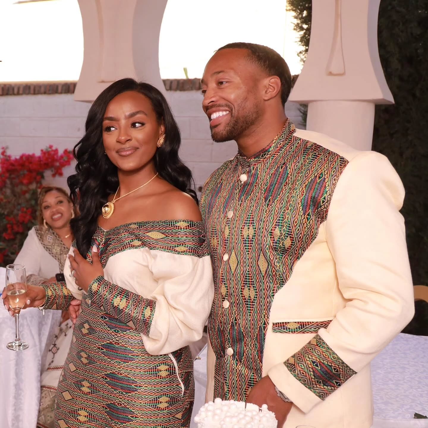 Ethiopian Traditional Wedding Attire Habesha Kemis & Men's Cultural Suit Matching Cultural Outfit For Wedding 0069
