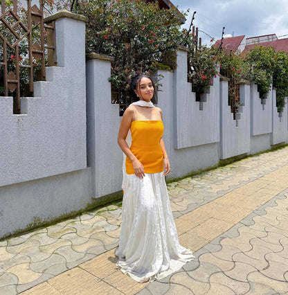 Minimal Modern Habesha Dress Yellow Top Ethiopian Clothing Stunning Habesha Kemis For Events 152