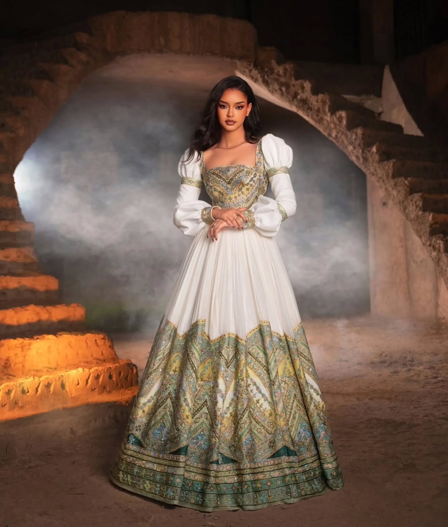 Ethiopian Wedding Dress Traditional Habesha Kemis Gold And Green Habesha Dress For Wedding 186