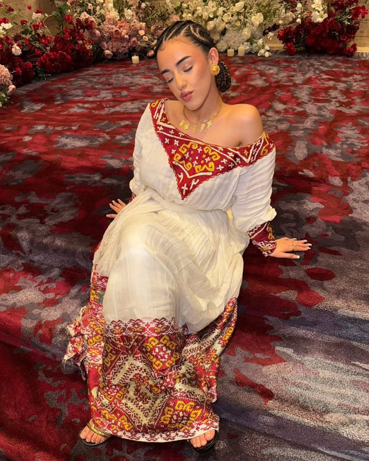 Colorful Habesha Traditional Dress  Traditional Ethiopian Clothing  Eritrean Dress