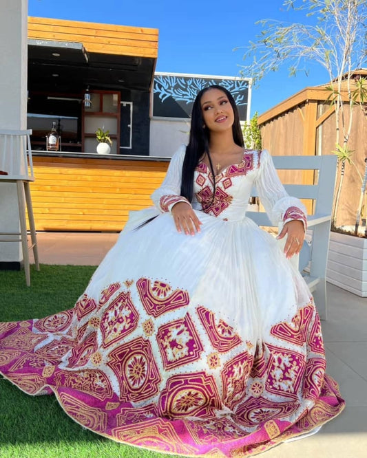 Long Sleeve Ethiopian Dress – Traditional Ethiopian Wedding Dress & Elegant Cultural Wear