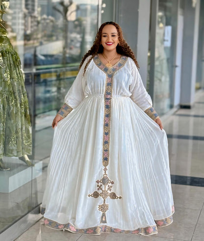 Traditional Ethiopian Dress Elegant Habesha Kemis Authentic Habesha Dress For Festive 180