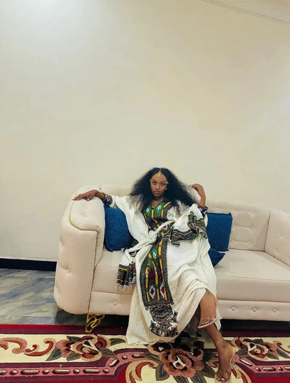 Authentic Ethiopian Traditional Clothing Style Handmade Habesha Dress Graceful Habesha Kemis For Festive 209