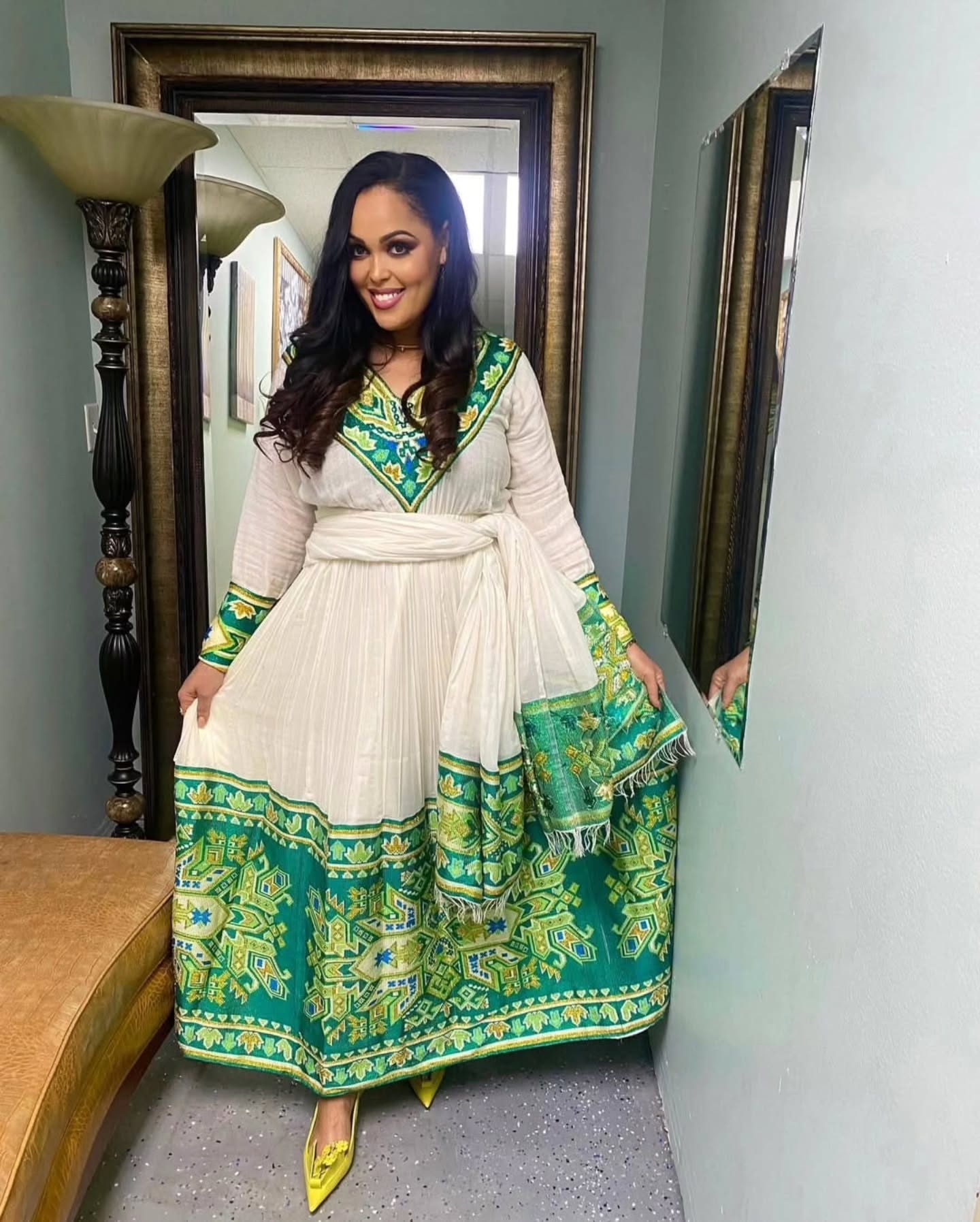 Long Sleeve Habesha Dress Traditional Ethiopian Clothing Classic Habesha Kemis 212