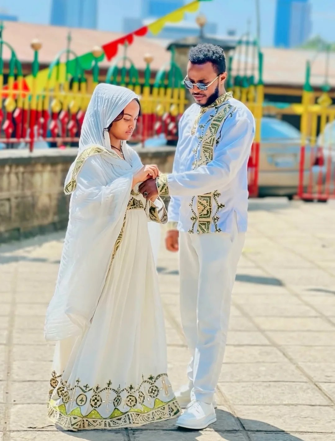 Stylish Habesha Dress Set Matching Ethiopian Couple Outfit for Special Occasions Couple Outfit 216