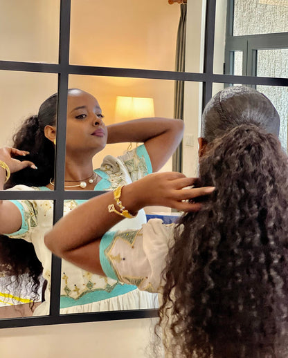 Beautiful Habesha Kemis Online Classic Traditional Ethiopian Clothing Turquoise Detailing Habesha Dress 221