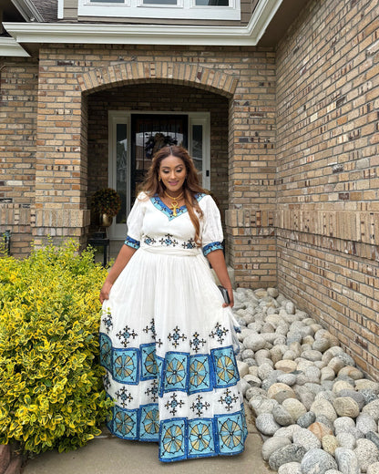Classic Ethiopian Traditional Dress Habesha Wedding Dress & Traditional Ethiopian Clothing