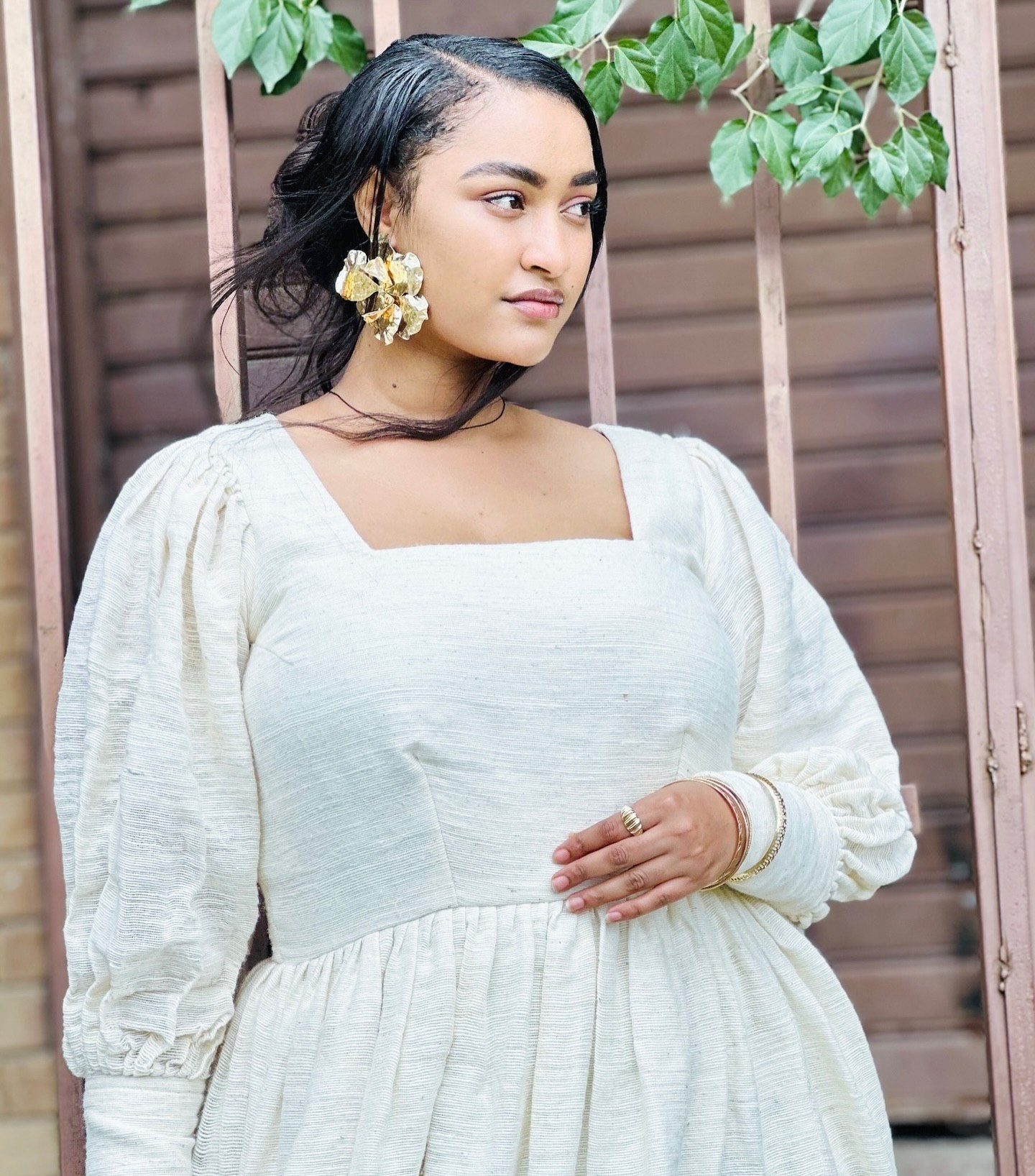 White Habesha Kemis Minimalist Cultural Habesha Dress Stylish Ethiopian Dress 245