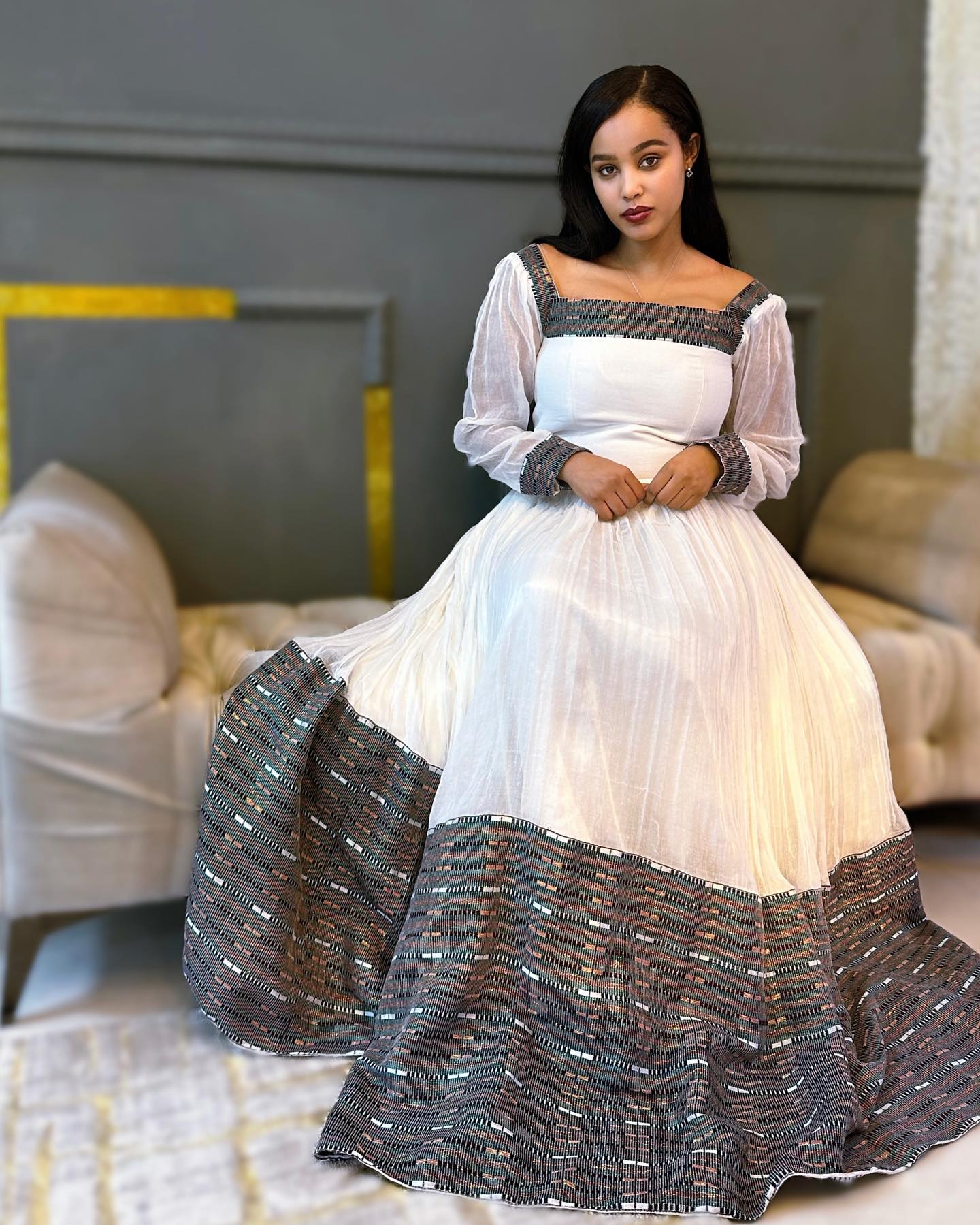 Handwoven Habesha Dress Ethiopian Clothing with Traditional Charm Vibrant Habesha Kemis 254