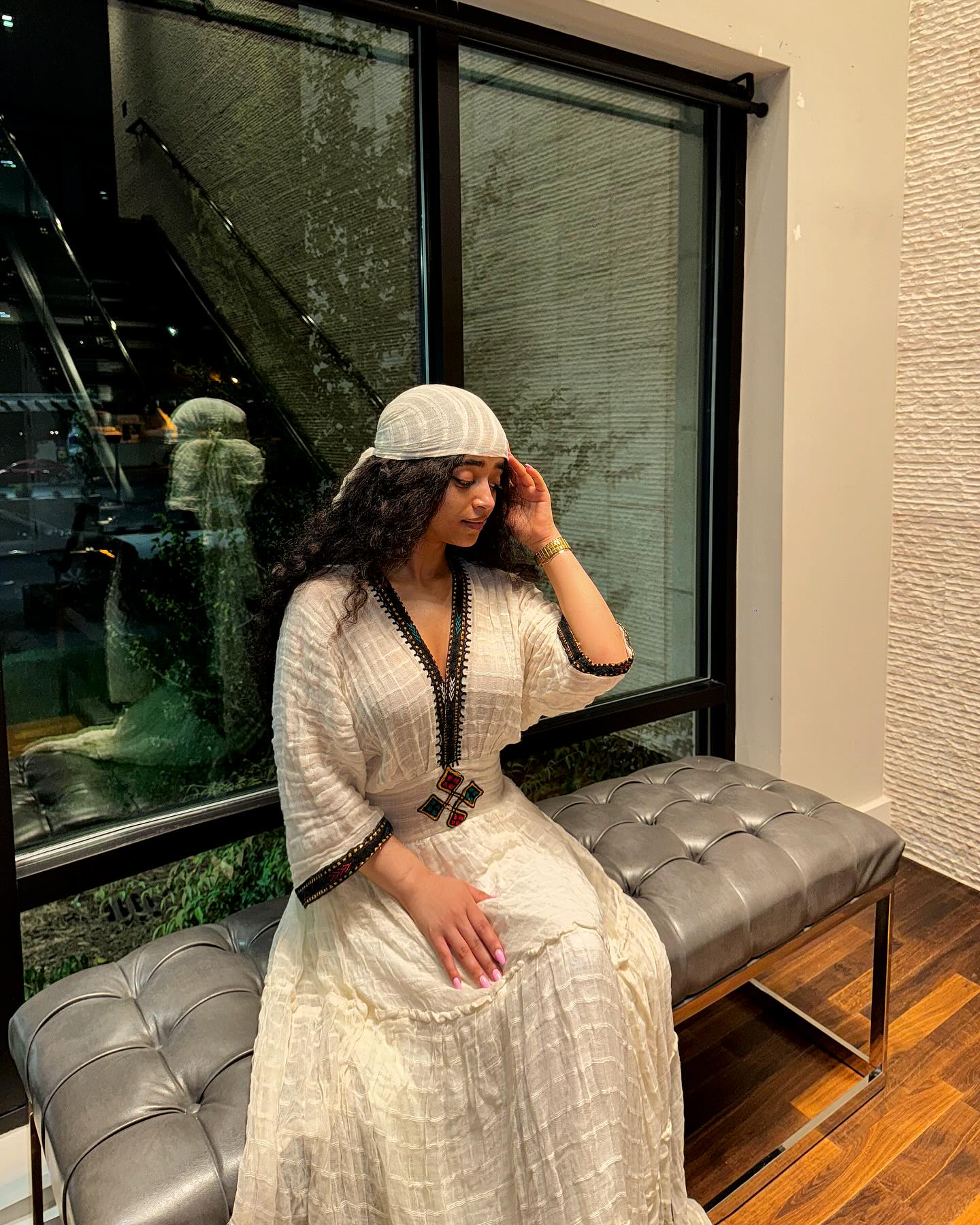 Authentic Eritrean & Ethiopian Clothing Handcrafted Habesha Dress Elegant Intricate Black Embroidery Habesha Kemis 274