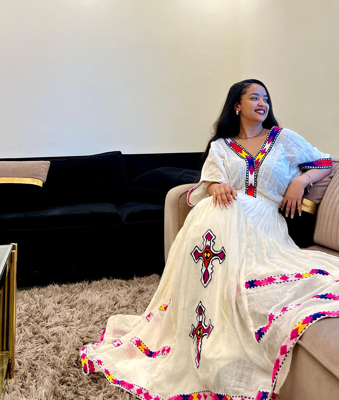 Graceful Habesha Dress Adorned with Traditional Ethiopian Clothing Cross Embroidery Habesha Kemis 282