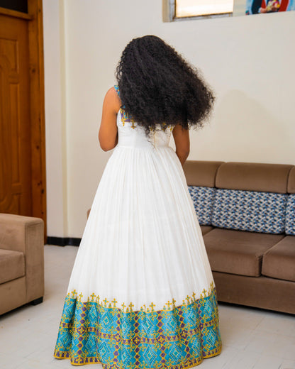 Sleeveless Habesha Kemis Ethiopian Wedding Dress Premium Habesha Dress For Wedding 300